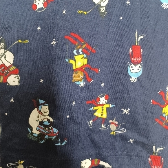 Hanna Andersson Long John Organic Cotton Pajamas Skiing Bears size 90 (US 3) - Picture 3 of 9